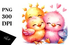 Vibrant Baby Chicken with Sun PNG Product Image 1