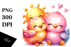 Vibrant Baby Chicken with Sun PNG Product Image 1