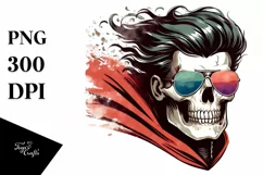 Watercolor Halloween Skull PNG Product Image 1