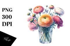Colorful Ranunculus | Clipart Product Image 1