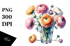 Colorful Ranunculus | Clipart Product Image 3