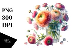 Colorful Ranunculus | Clipart Product Image 3