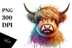 Calf with Cool Haircut Winking PNG Product Image 1