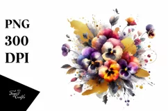 splash of Colors | Abstract Flower Bouquet Clipart Product Image 1