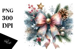 Simple Christmas Bow Glittery PNG Product Image 1