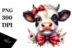 a Funny Cow with Bow and Tie, PNG Product Image 1