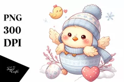 Winter Cute Baby Chicken PNG Product Image 3