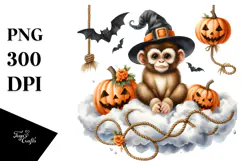 Monkey in Halloween Costume, Transparent PNG Product Image 1