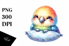 Colorful Small Baby Parrot With Pillow | Sublimation | Product Image 1