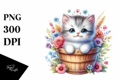 Colorful Smiling Kitten Poket Clipart Product Image 1