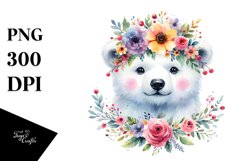 Polar Bear Flower Crown Clipart Product Image 3