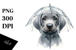 Expressive Baby Raincoat Watercolor Weimaraner PNG Product Image 3