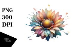 Abstract Shiny Sunflower Made of PNG Product Image 1