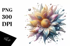 Abstract Shiny Sunflower Made of PNG Product Image 1