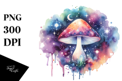 Colorful Magical Celestial Mushroom | Sublimation | Clipart Product Image 1