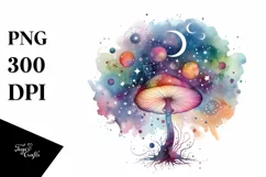 Colorful Celestial Astral Mushroom Splash Clipart Product Image 1