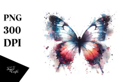 Splashing Butterfly Watercolor, Transparent PNG Product Image 1