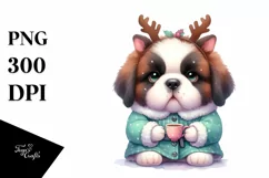Winter Saint Bernard, High-Res PNG Product Image 1