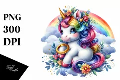 Colorful Baby Unicorn Ring PNG Product Image 1