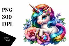 Colorful Baby Unicorn Ring PNG Product Image 1