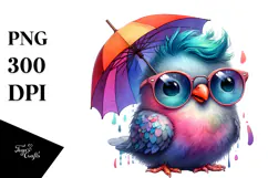 Watercolor Vibrant Dove Sitting PNG Product Image 1