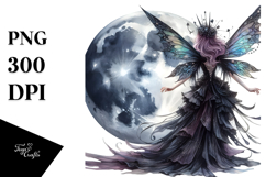 Gothic Fairy on the Moon Creative View from Back Product Image 1