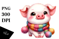 Colorful Baby Pig Drawing | Clipart Product Image 1