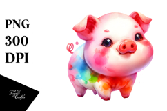 Colorful Baby Pig Drawing | Clipart Product Image 1