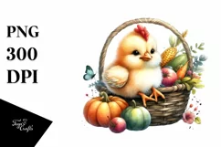 Baby Chicken with Autumn Vegetables | Sublimation | Clipart Product Image 3