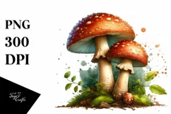 Detailed Mushroom Watercolor PNG Product Image 3