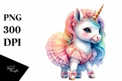 Colorful Baby Unicorn Dancer PNG Product Image 1
