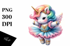 Colorful Baby Unicorn Dancer PNG Product Image 1
