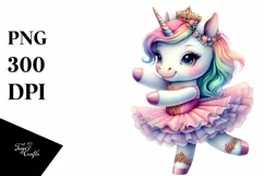 Colorful Baby Unicorn Dancer PNG Product Image 3