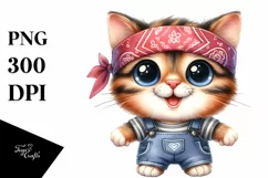Expressive Baby Cat Bandana Clipart Product Image 3