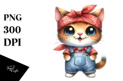 Expressive Baby Cat Bandana Clipart Product Image 1
