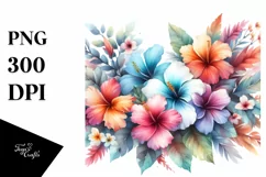 Colorful Hawayan Flowers | Clipart Product Image 1