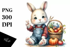 Baby Bunny with Autumn Vegetables | Sublimation | Clipart Product Image 3