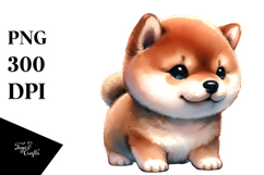 Expressive Shiba Inu with Crazy Haircut PNG Product Image 1