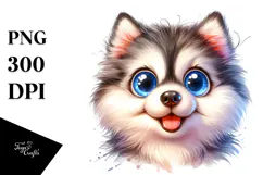 Cute Siberian Husky PNG Product Image 1