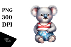 Digital Watercolor with Baby Koala in Beachwear Product Image 1