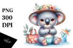 Baby Koala Wearing Beachwear PNG Product Image 1