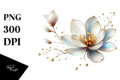 Magnolia with Golden Insertions, High-Res PNG Product Image 1