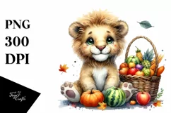 Quirky Baby Lion Holding Basket | Sublimation | Clipart Product Image 3
