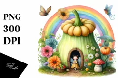 Colorful Fairy House Vegetable Rainbow | Clipart Product Image 1