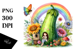 Colorful Fairy House Vegetable Rainbow | Clipart Product Image 1