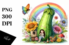 Colorful Fairy House Vegetable Rainbow | Clipart Product Image 3
