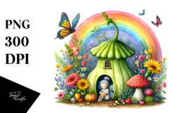 Colorful Fairy House Vegetable Rainbow | Clipart Product Image 1