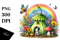 Colorful Fairy House Vegetable Rainbow | Clipart Product Image 1