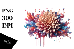 Colorful Shiny Chrysanthemum Frame PNG Product Image 1