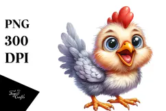 Excited Baby Rooster Goofy Teeth Clipart Product Image 1